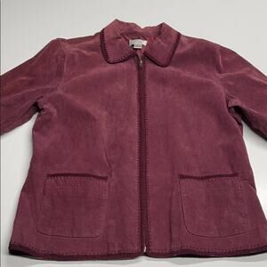CHRISTOPHER & BANKS Women Large Short Leather Coat